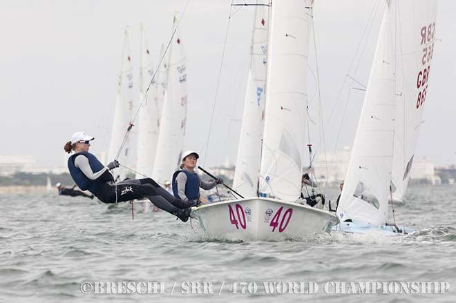 Elise Rechichi and Sarah Cook at the 470 World Championship 2013 ©  Breschi / SRR